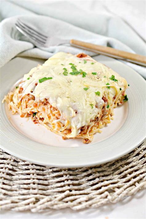Whisk in the parmesan cheese; taste for salt and pepper and adjust accordingly. . Spaghetti casserole with cream cheese